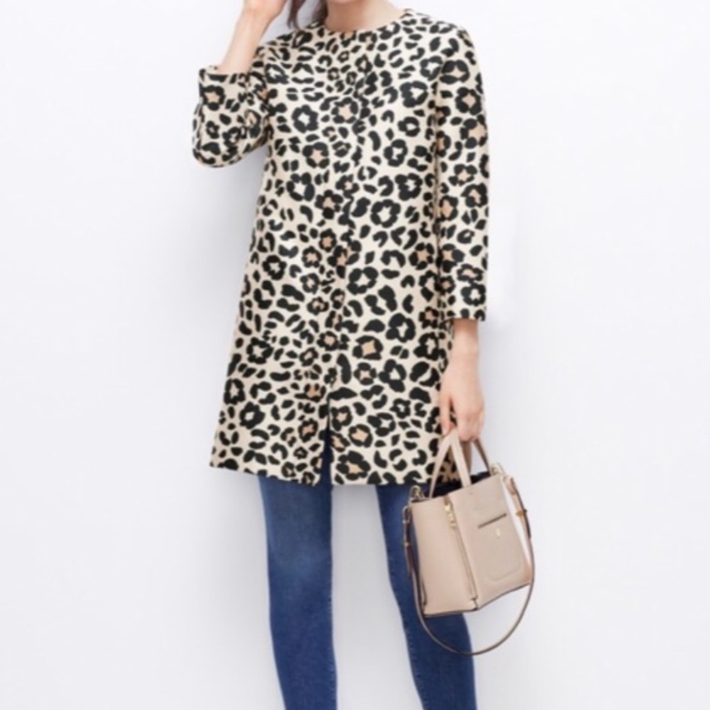 Ann Taylor Spring Leopard Coat Size Large